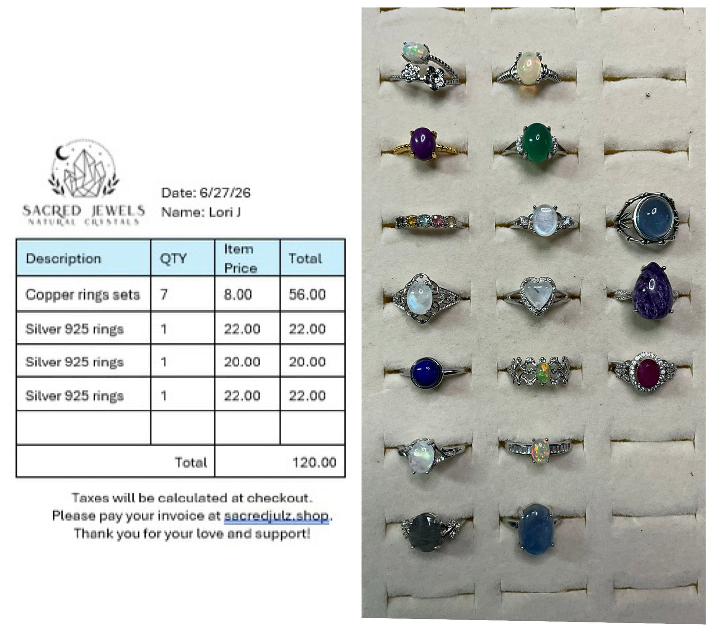 Checkout Link for Sacred Jewels Tiktok Lives