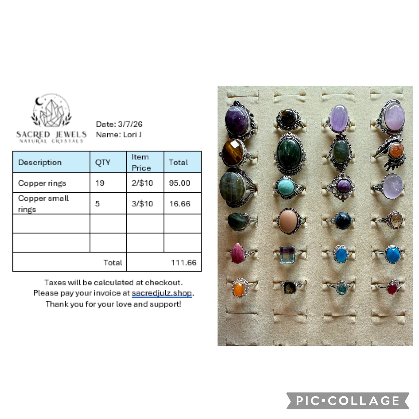 Checkout Link for Sacred Jewels Tiktok Lives