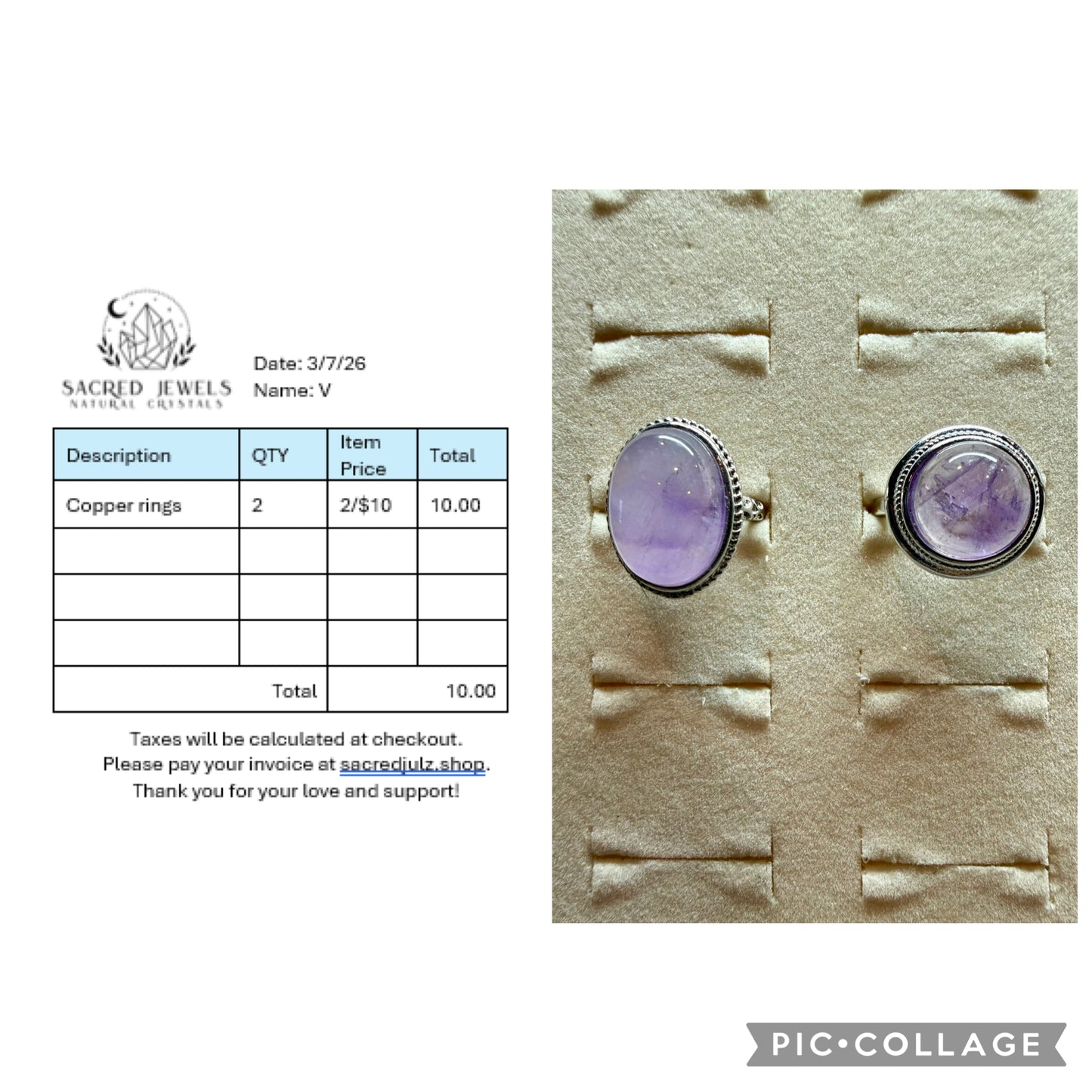 Checkout Link for Sacred Jewels Tiktok Lives