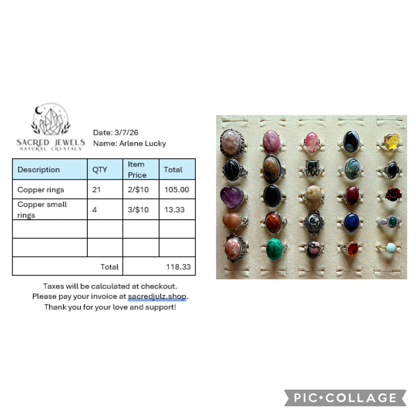 Checkout Link for Sacred Jewels Tiktok Lives