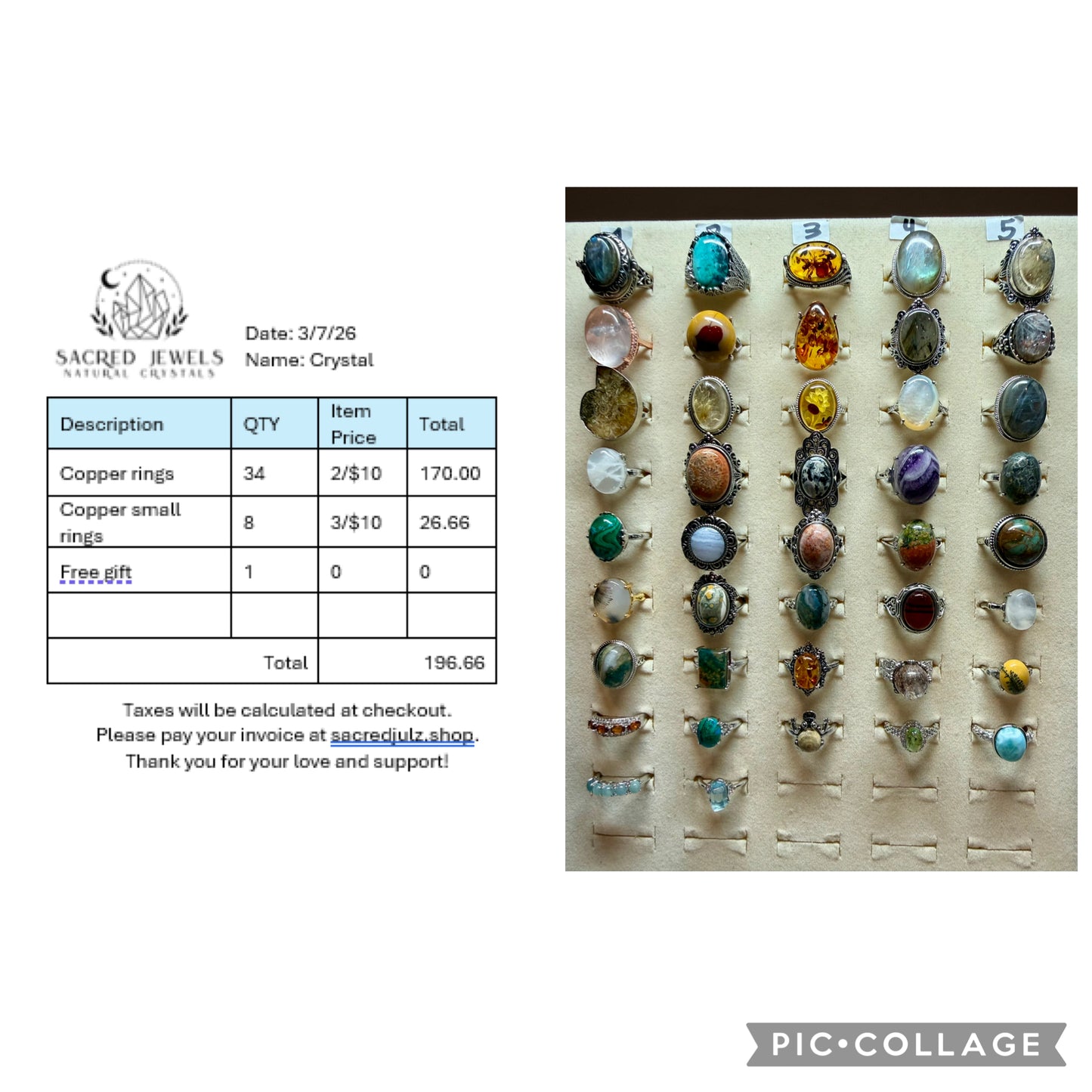 Checkout Link for Sacred Jewels Tiktok Lives