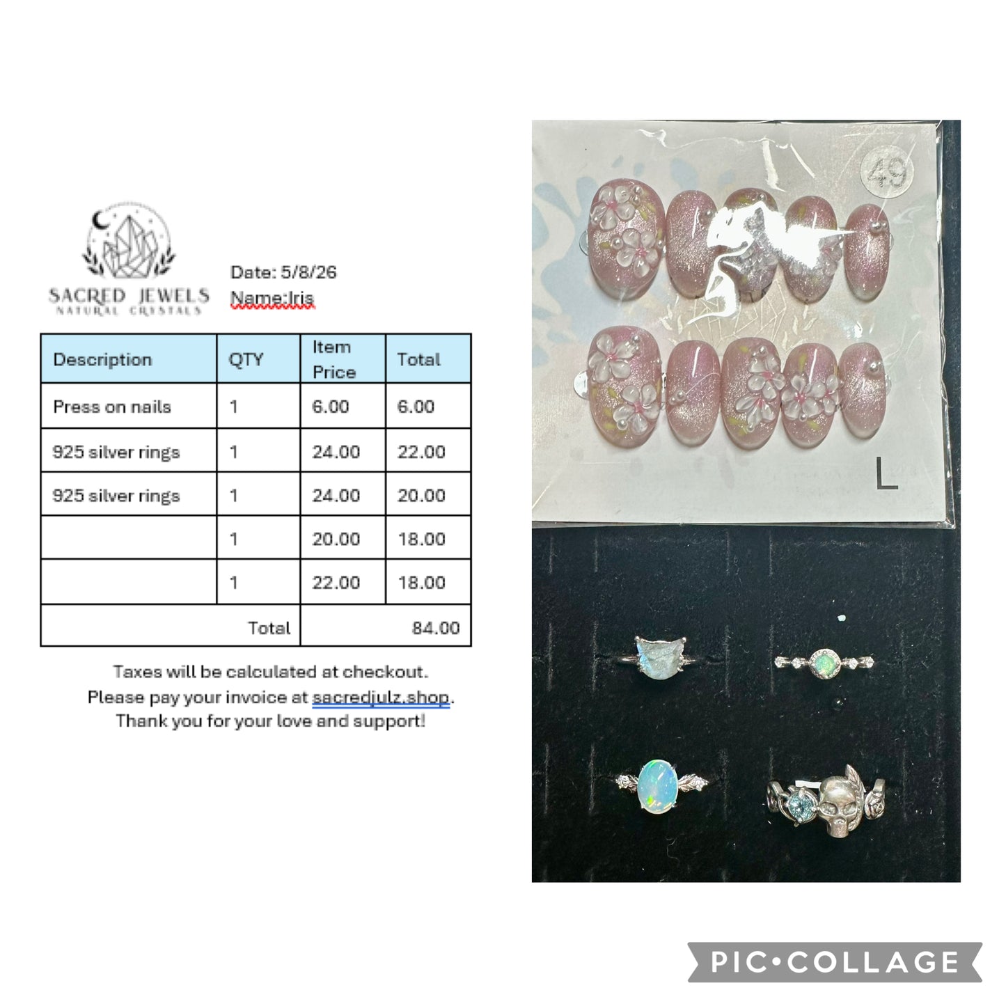 Checkout Link for Sacred Jewels Tiktok Lives