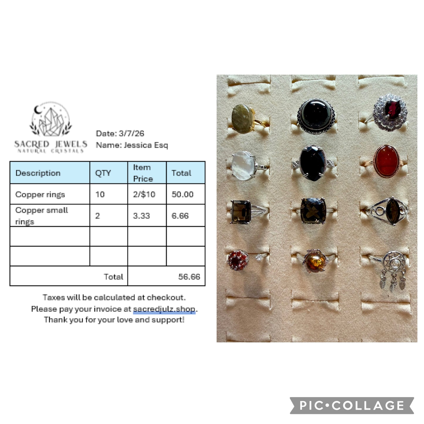 Checkout Link for Sacred Jewels Tiktok Lives