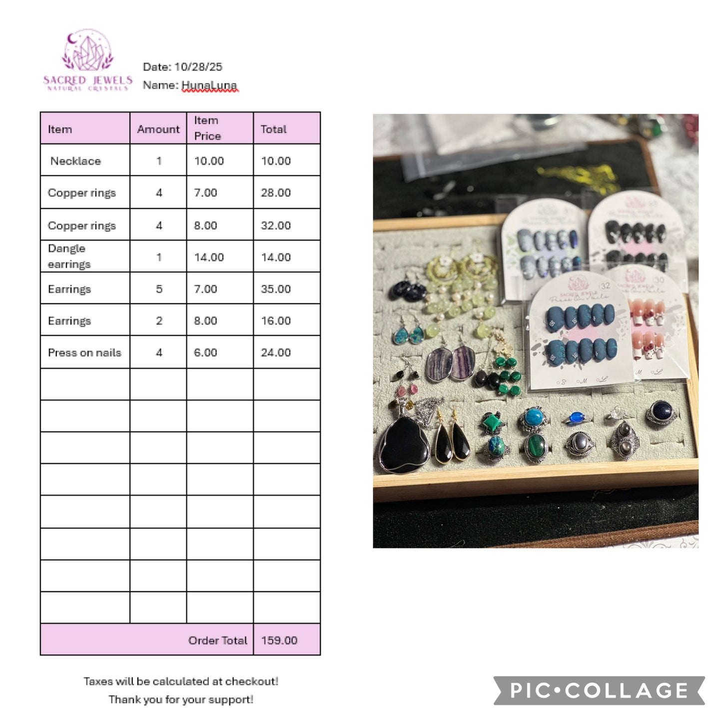 Checkout Link for Sacred Jewels Tiktok Lives