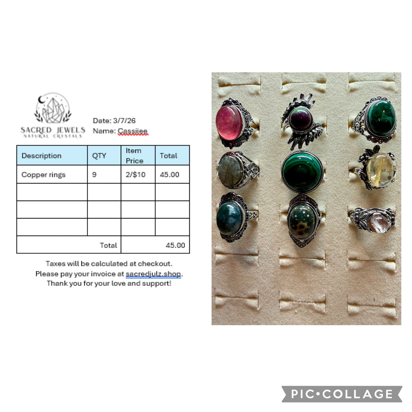 Checkout Link for Sacred Jewels Tiktok Lives