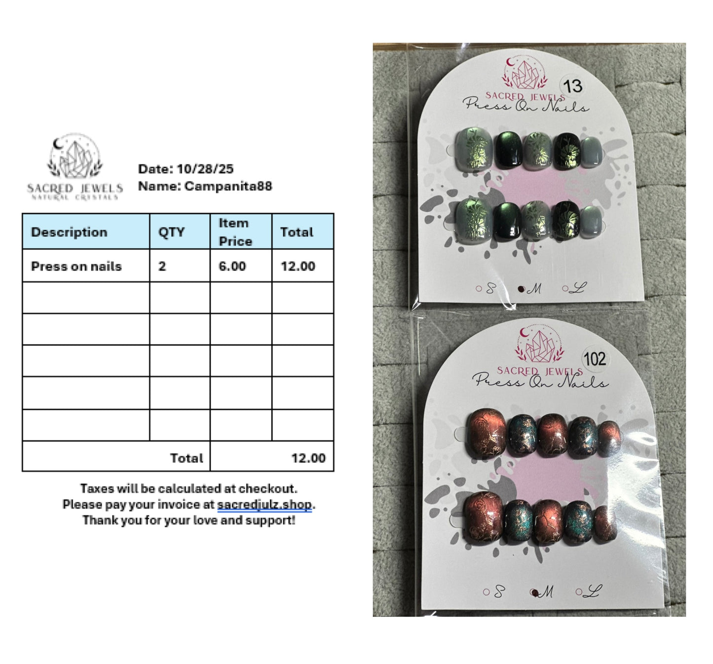 Checkout Link for Sacred Jewels Tiktok Lives