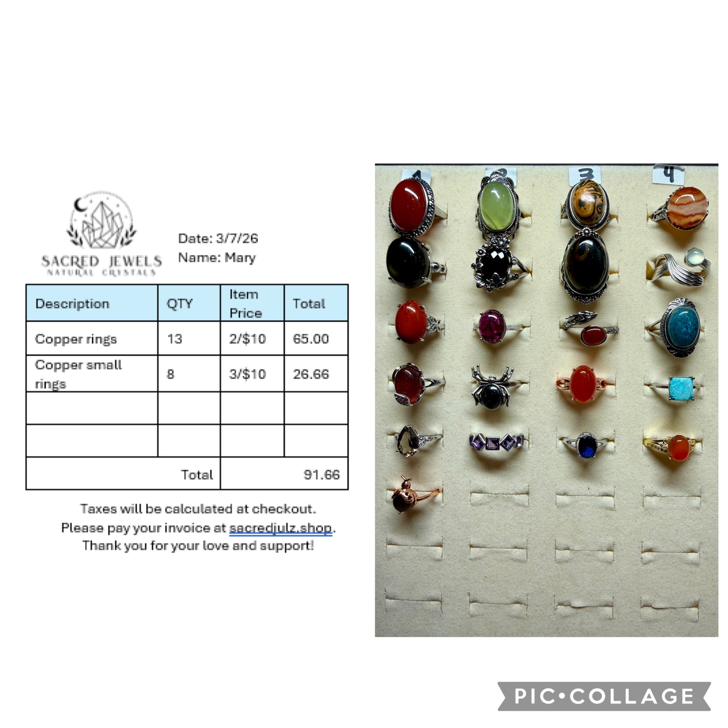 Checkout Link for Sacred Jewels Tiktok Lives