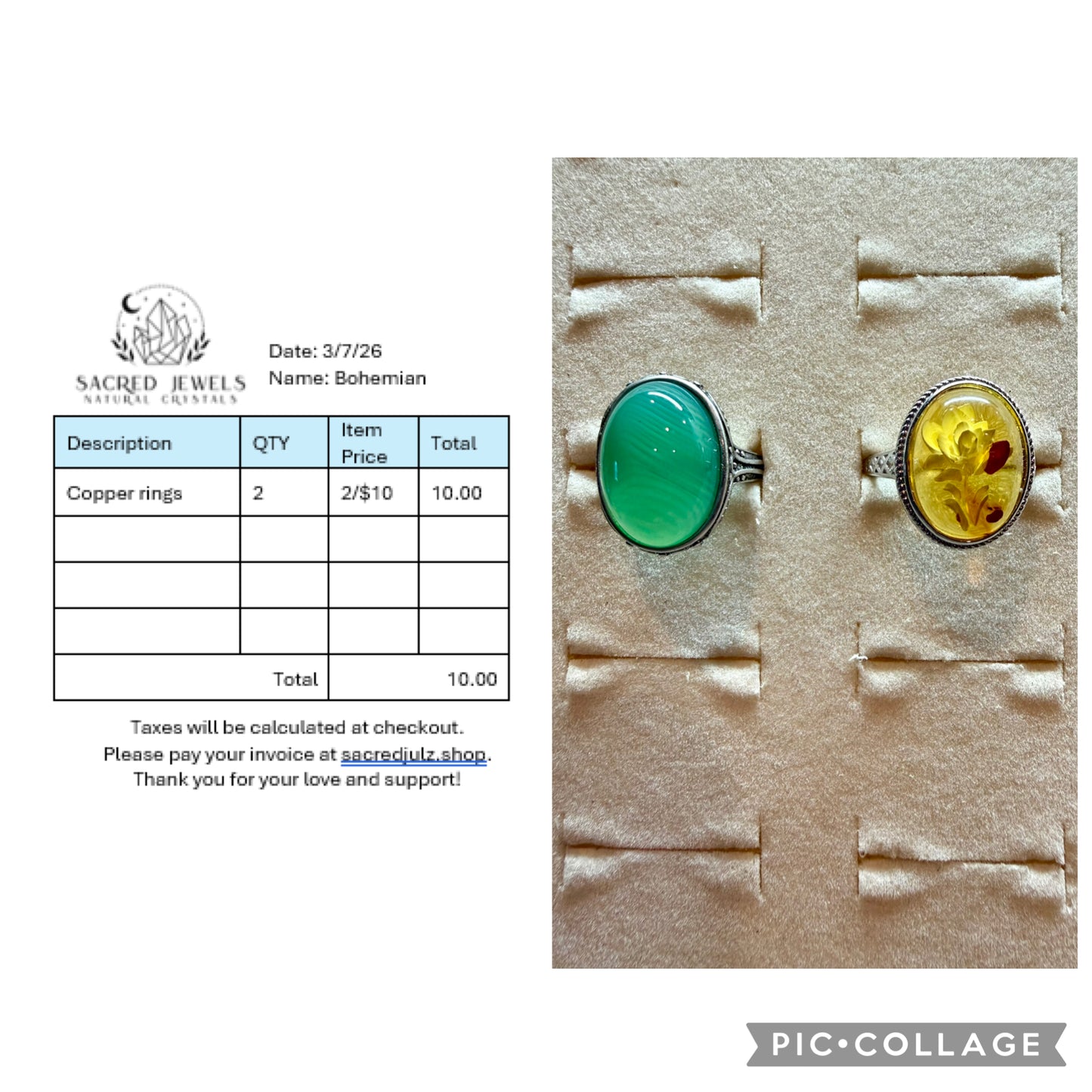 Checkout Link for Sacred Jewels Tiktok Lives