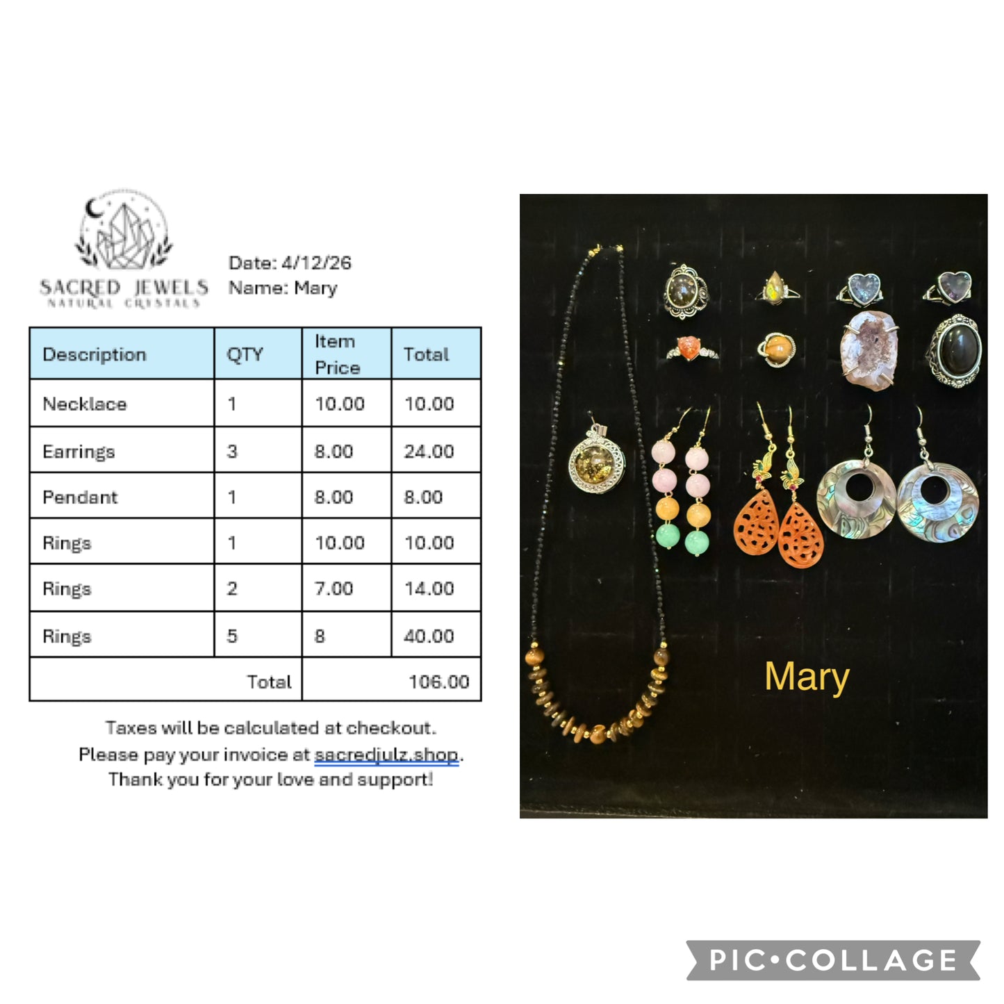 Checkout Link for Sacred Jewels Tiktok Lives