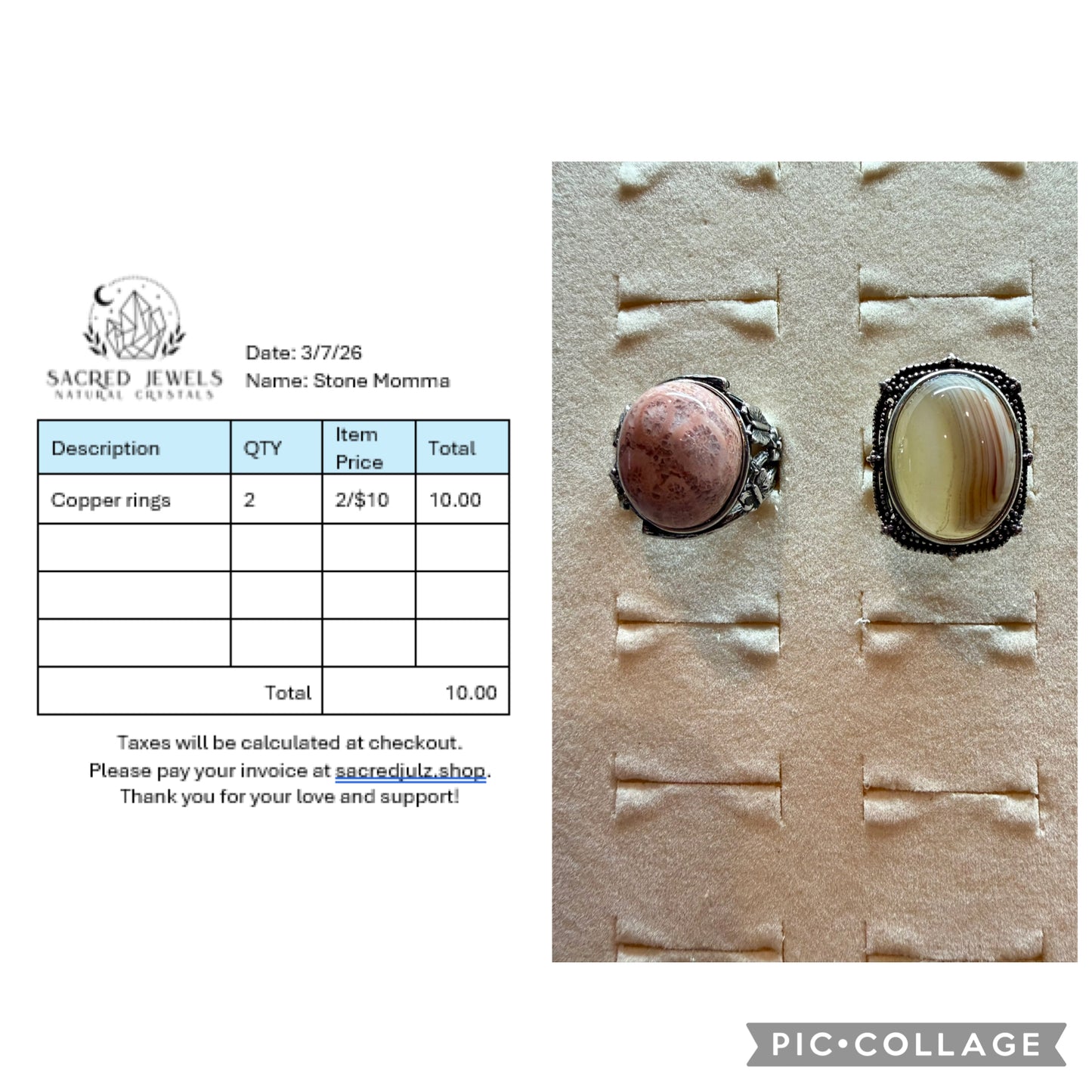 Checkout Link for Sacred Jewels Tiktok Lives