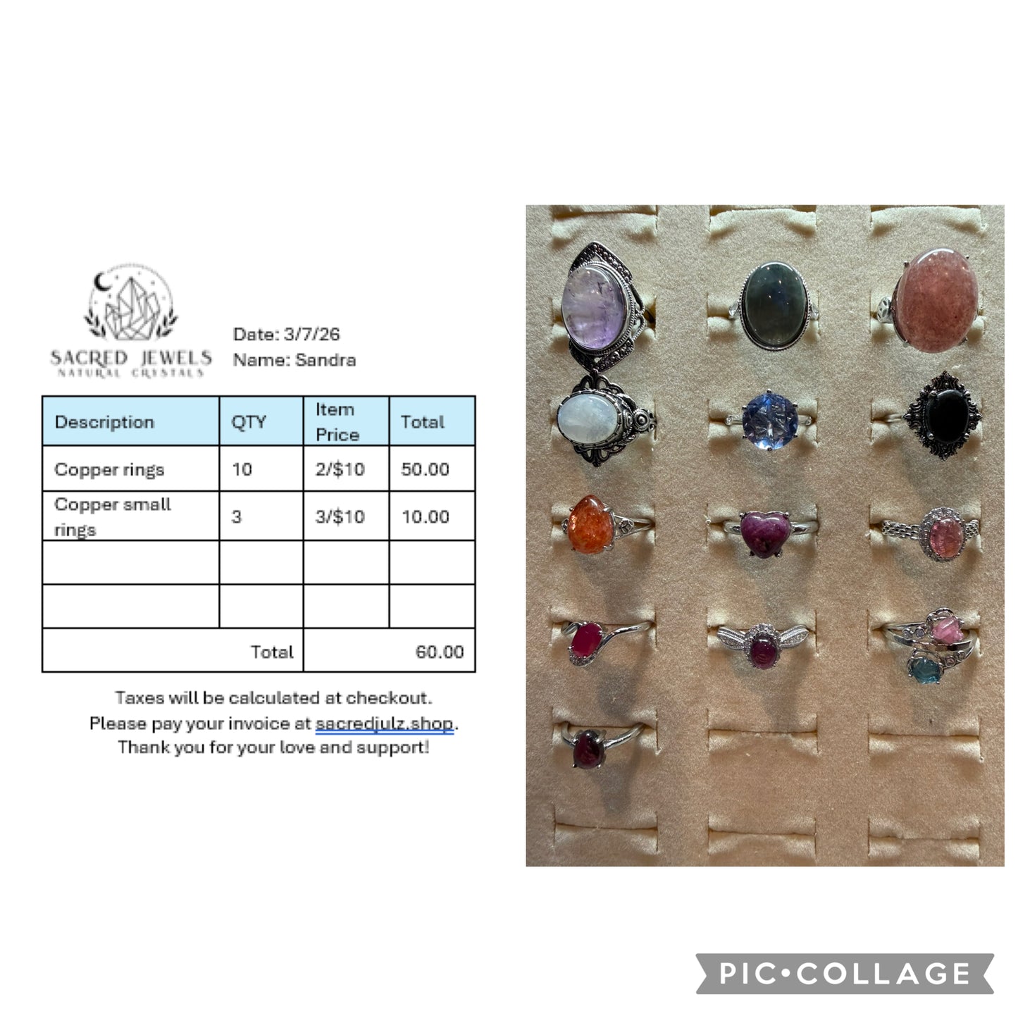 Checkout Link for Sacred Jewels Tiktok Lives