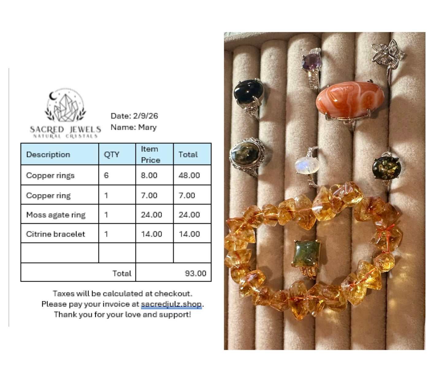 Checkout Link for Sacred Jewels Tiktok Lives