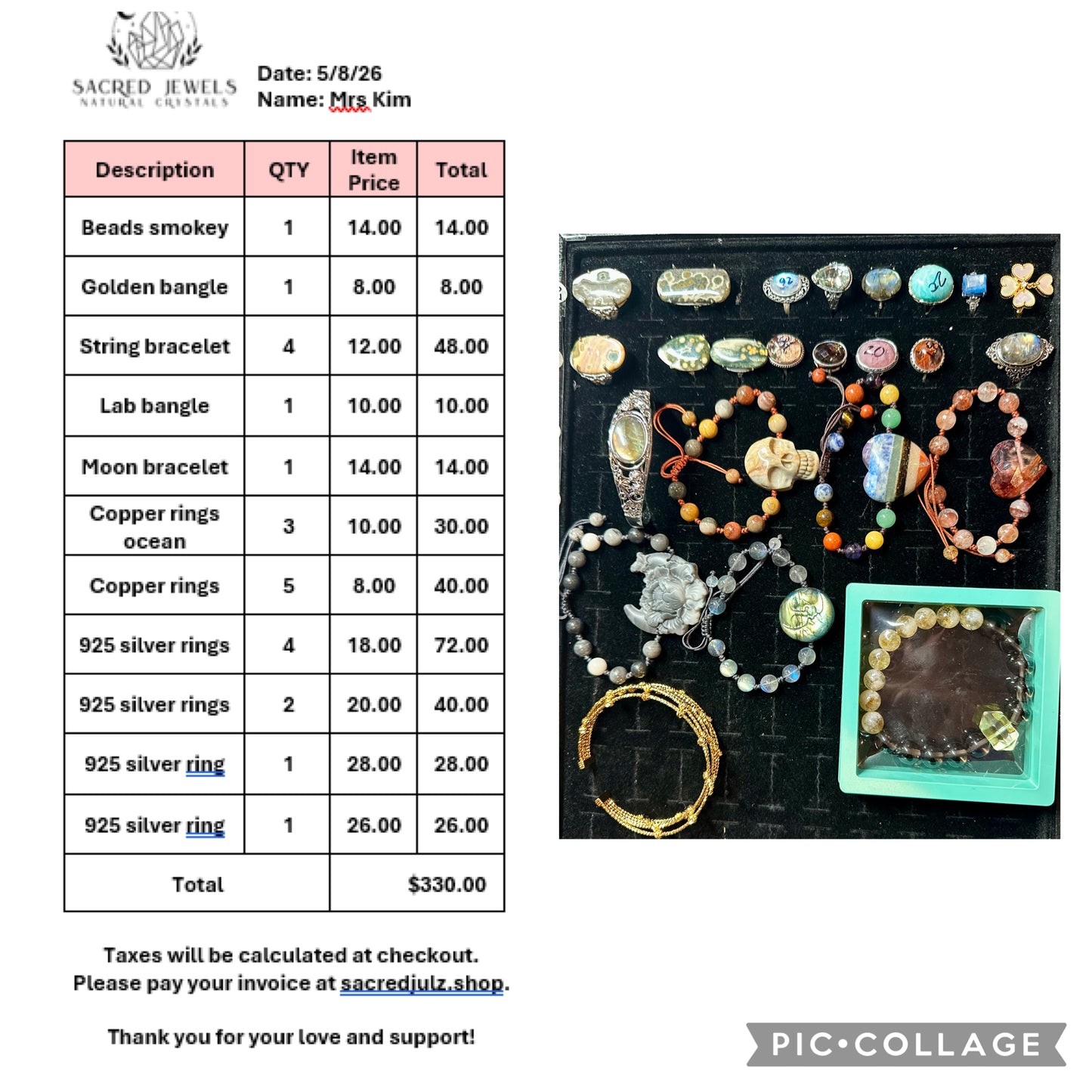Checkout Link for Sacred Jewels Tiktok Lives