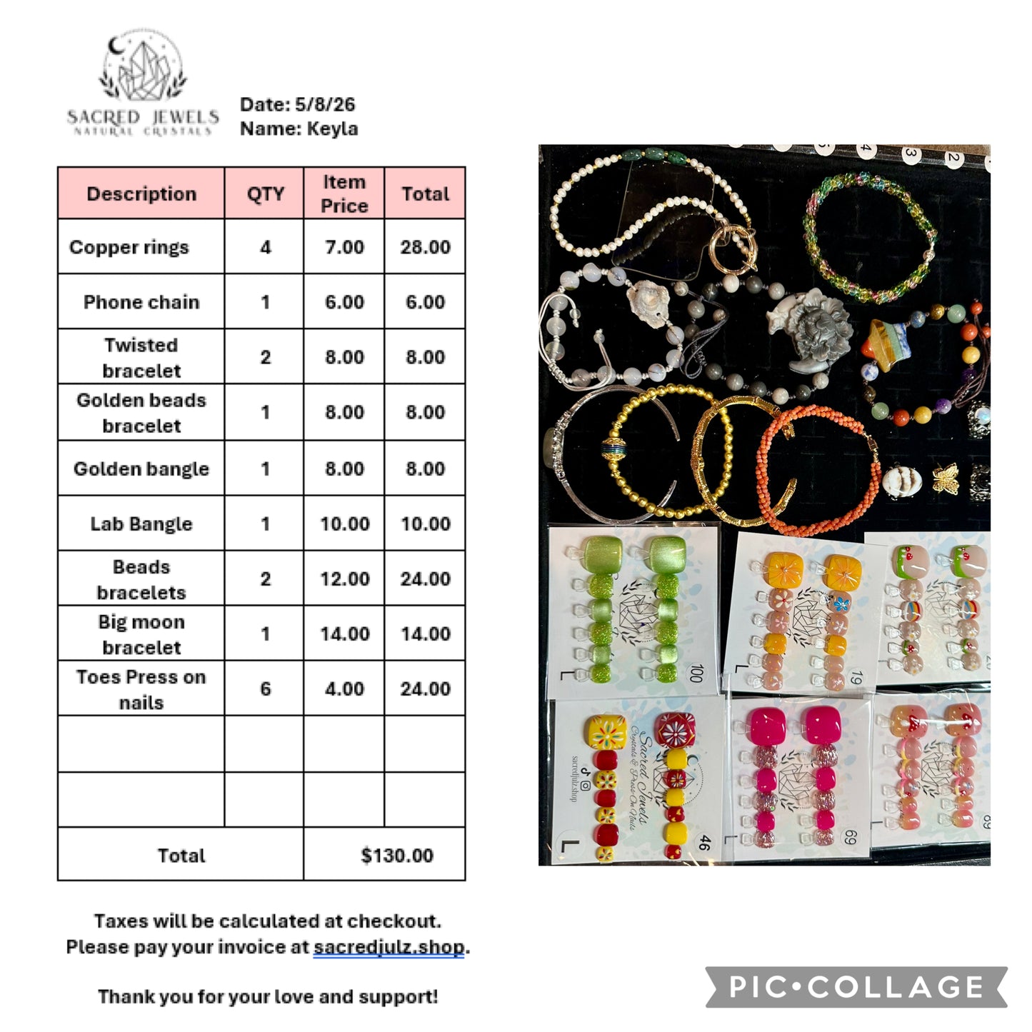 Checkout Link for Sacred Jewels Tiktok Lives