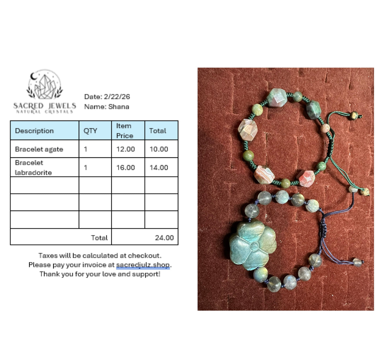 Checkout Link for Sacred Jewels Tiktok Lives