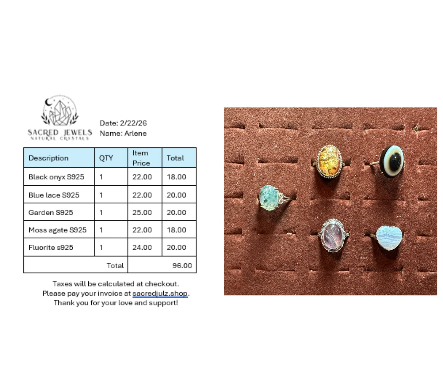 Checkout Link for Sacred Jewels Tiktok Lives