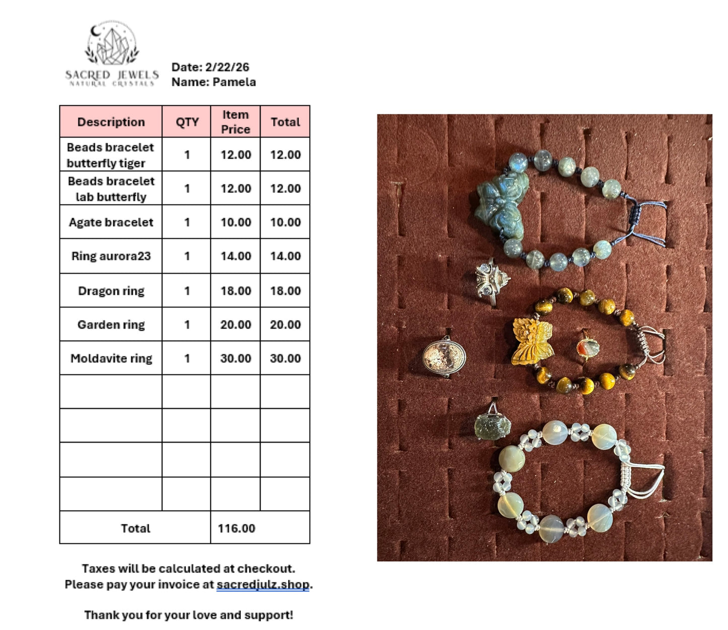 Checkout Link for Sacred Jewels Tiktok Lives