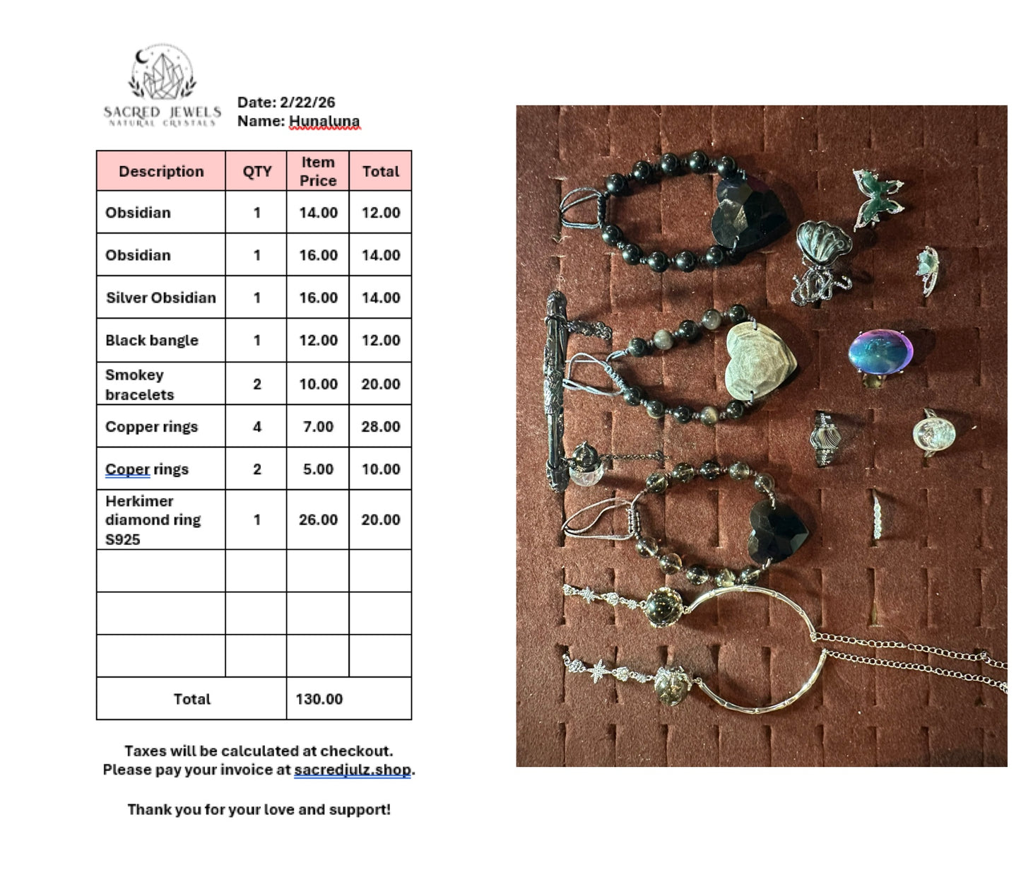 Checkout Link for Sacred Jewels Tiktok Lives