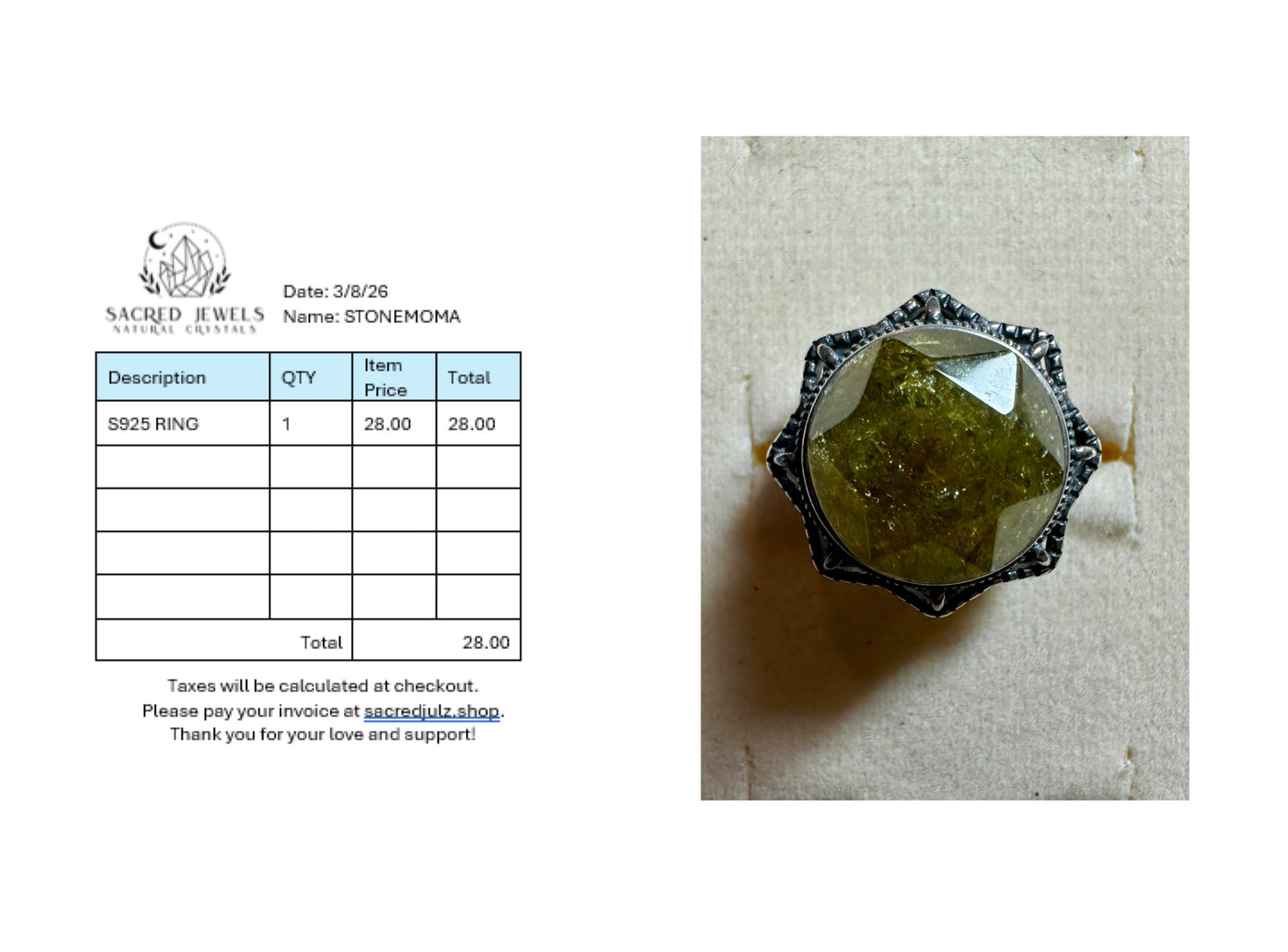 Checkout Link for Sacred Jewels Tiktok Lives