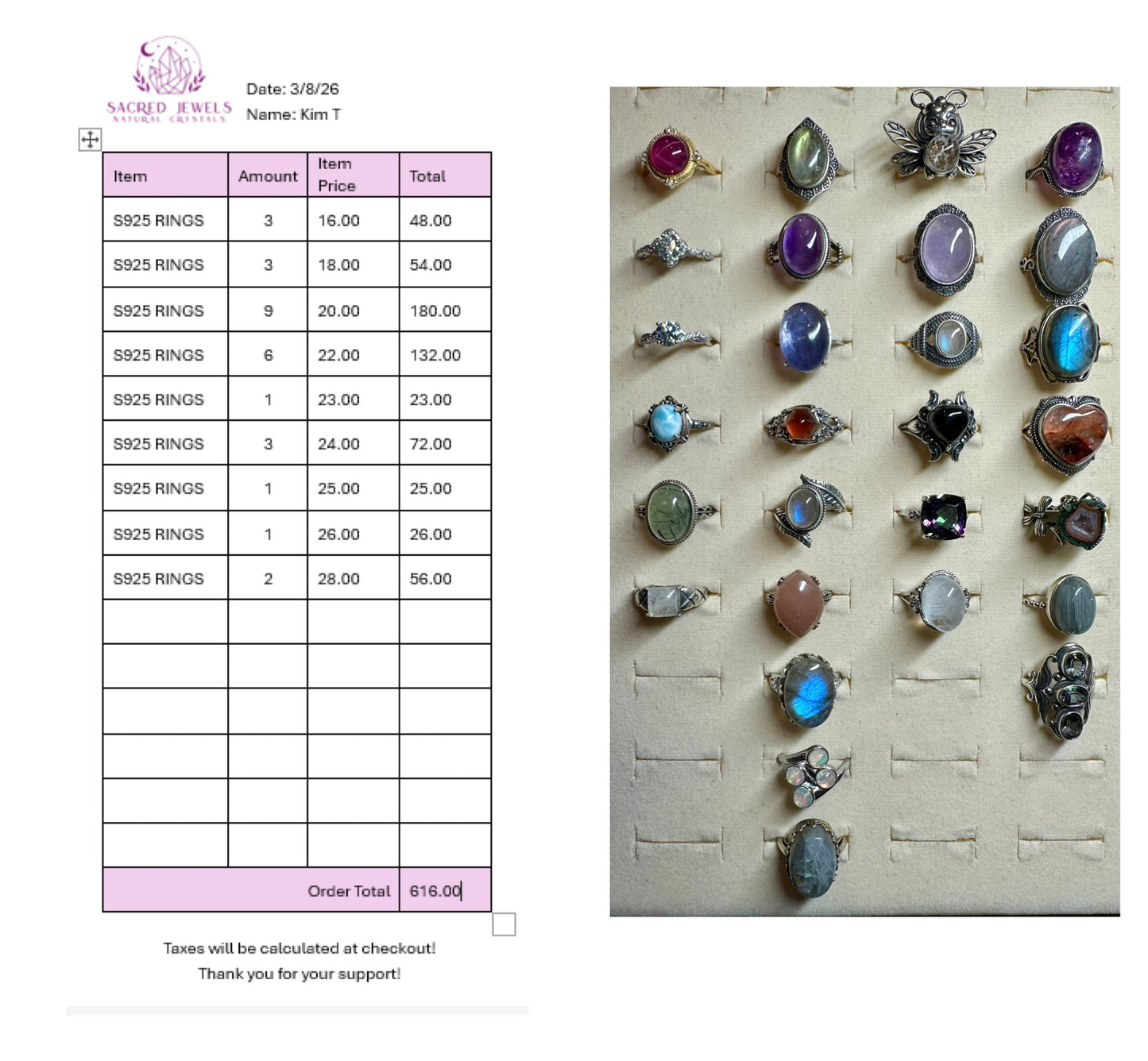 Checkout Link for Sacred Jewels Tiktok Lives