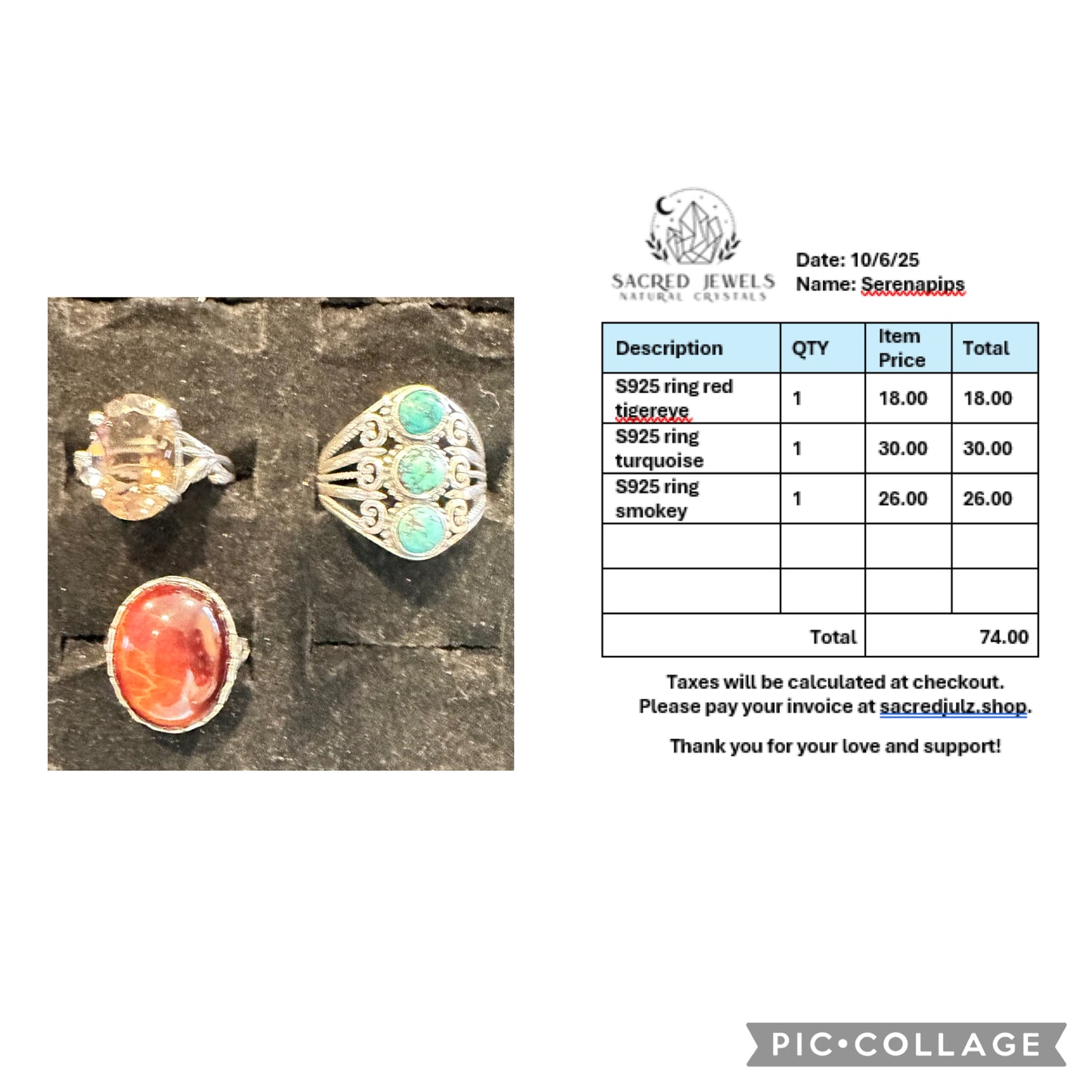 Checkout Link for Sacred Jewels Tiktok Lives