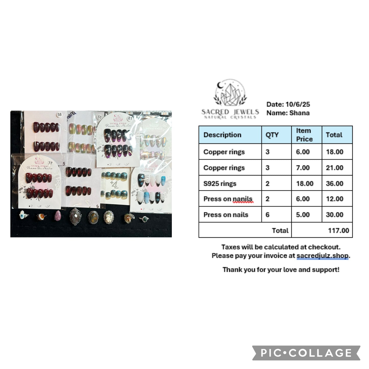 Checkout Link for Sacred Jewels Tiktok Lives