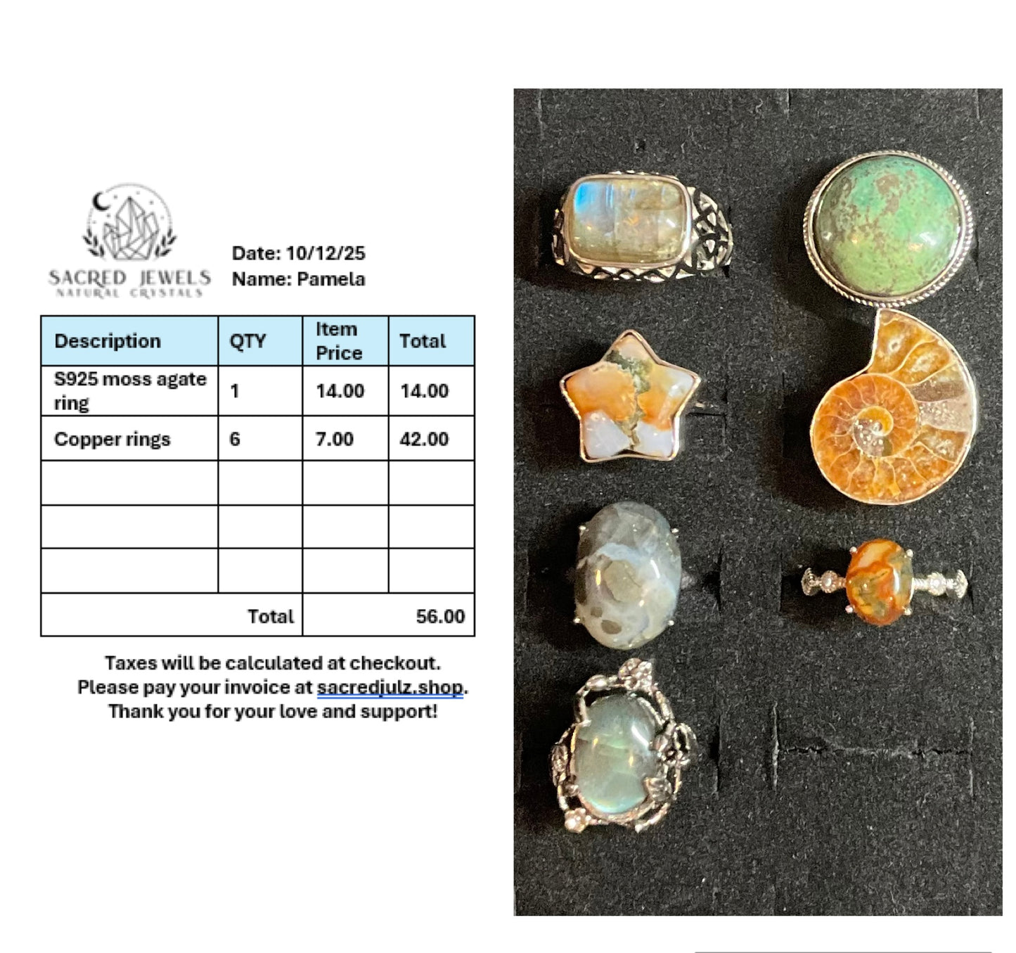 Checkout Link for Sacred Jewels Tiktok Lives