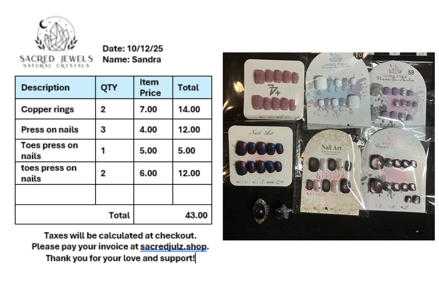 Checkout Link for Sacred Jewels Tiktok Lives