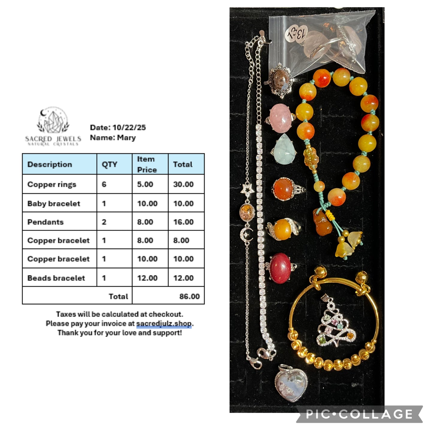 Checkout Link for Sacred Jewels Tiktok Lives