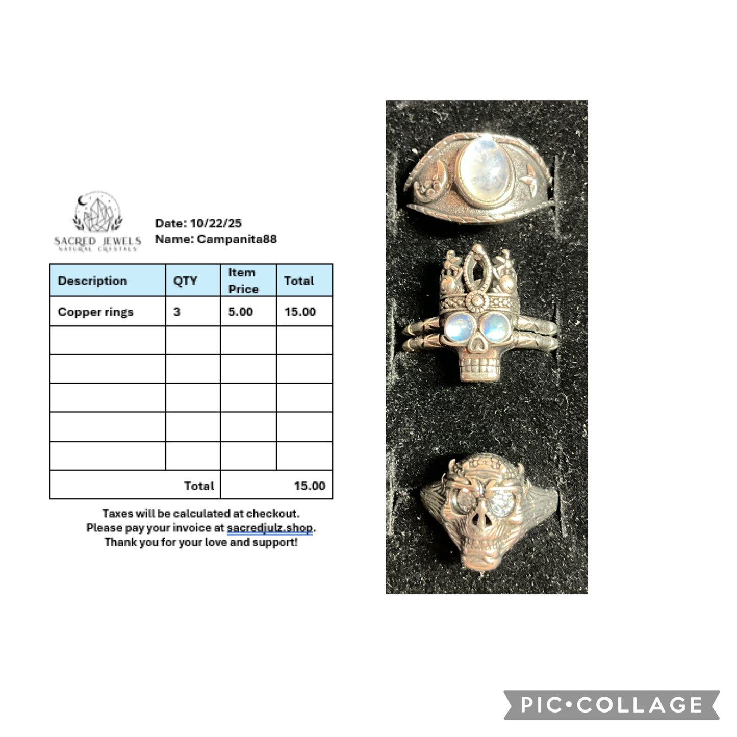 Checkout Link for Sacred Jewels Tiktok Lives