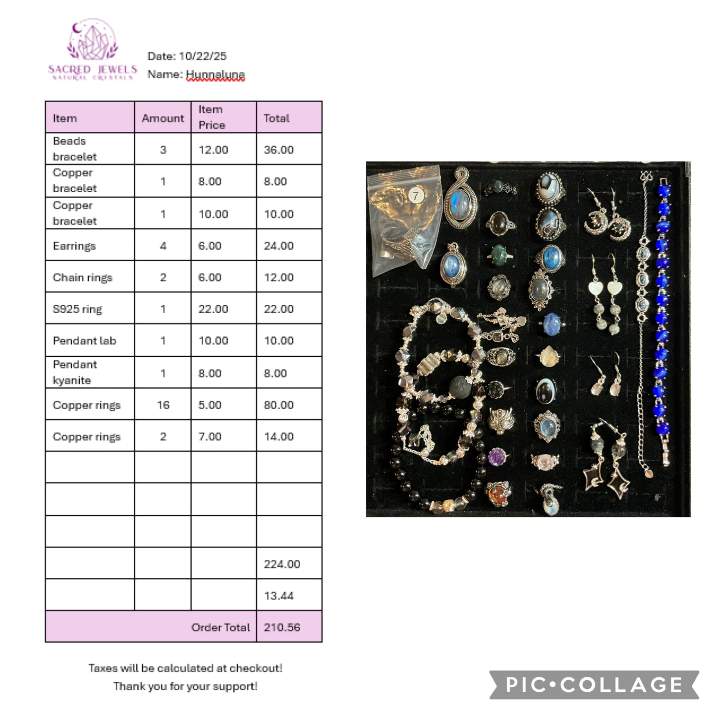 Checkout Link for Sacred Jewels Tiktok Lives