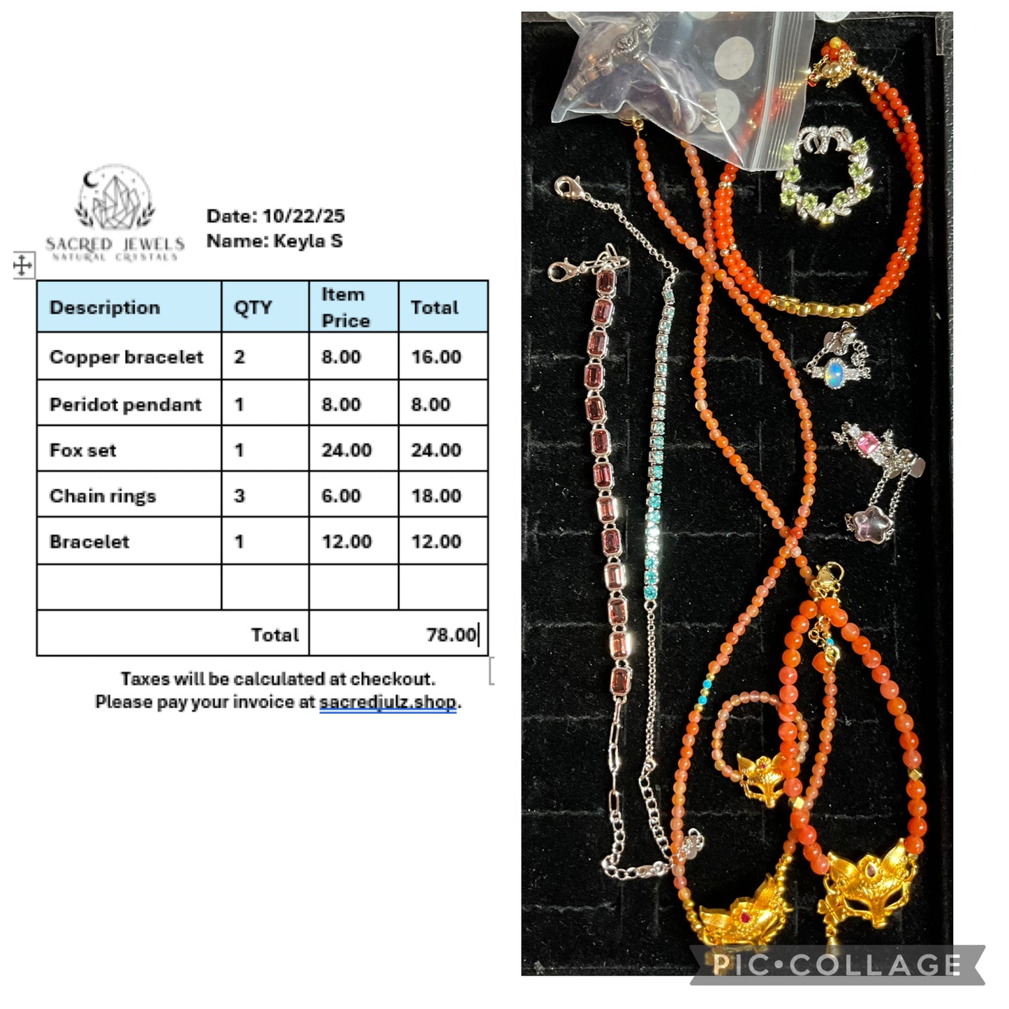 Checkout Link for Sacred Jewels Tiktok Lives