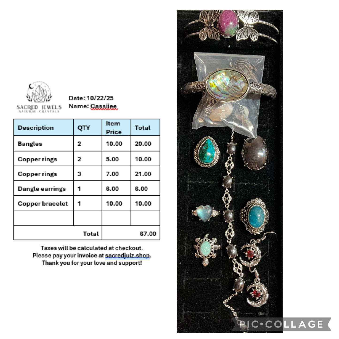 Checkout Link for Sacred Jewels Tiktok Lives