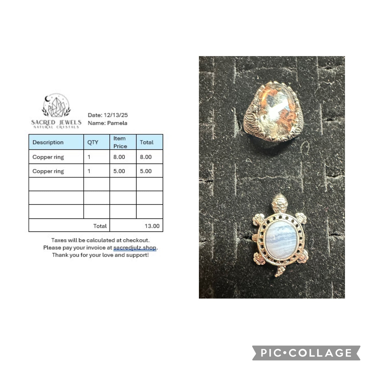 Checkout Link for Sacred Jewels Tiktok Lives