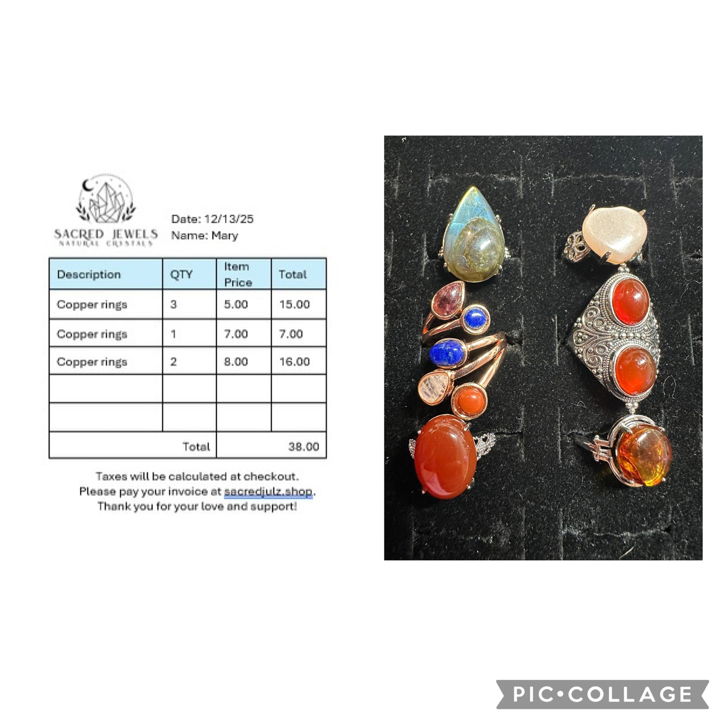 Checkout Link for Sacred Jewels Tiktok Lives