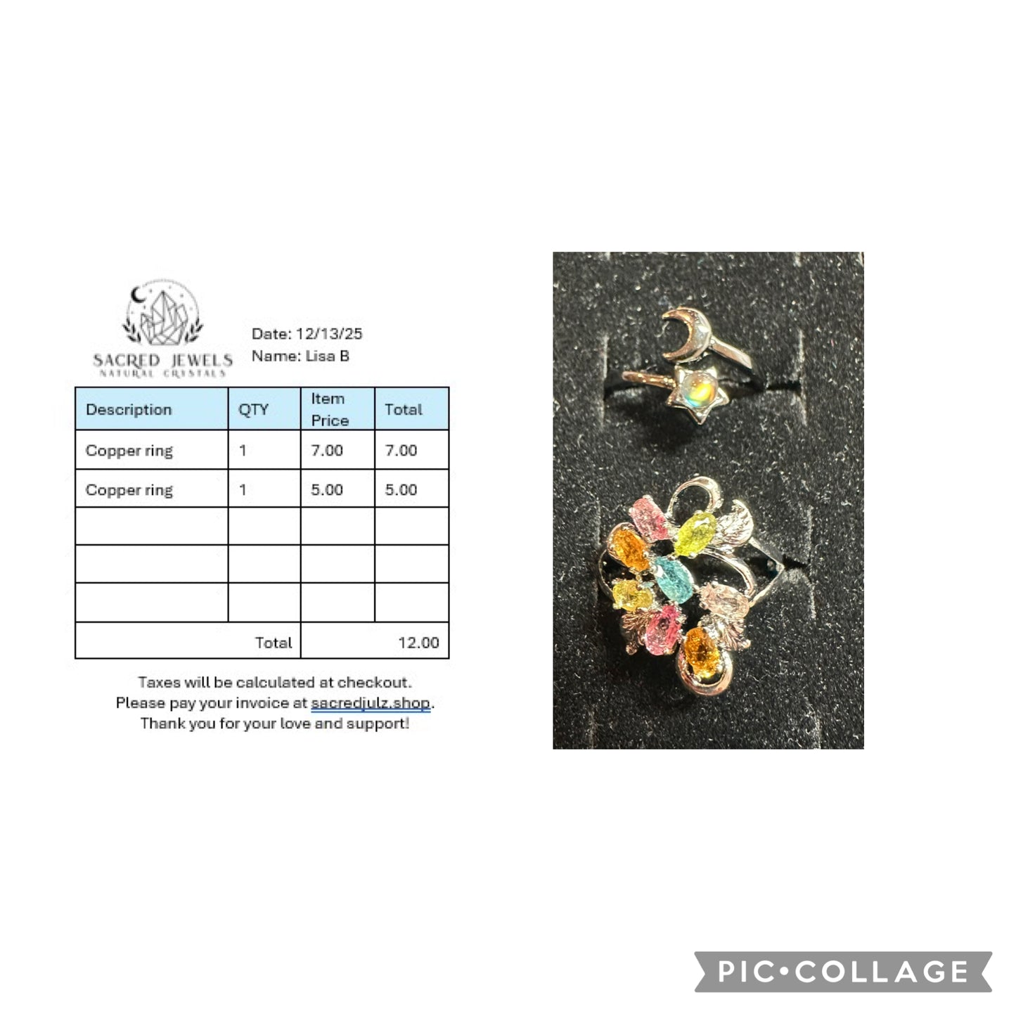 Checkout Link for Sacred Jewels Tiktok Lives