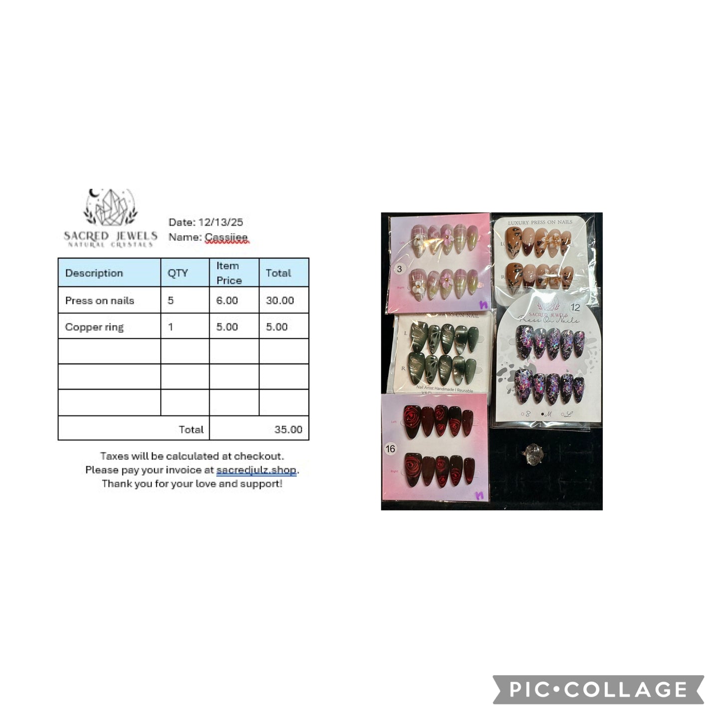 Checkout Link for Sacred Jewels Tiktok Lives