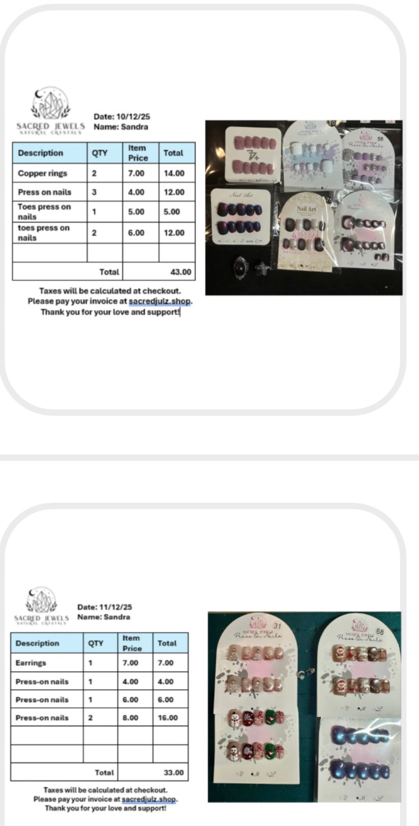 Checkout Link for Sacred Jewels Tiktok Lives