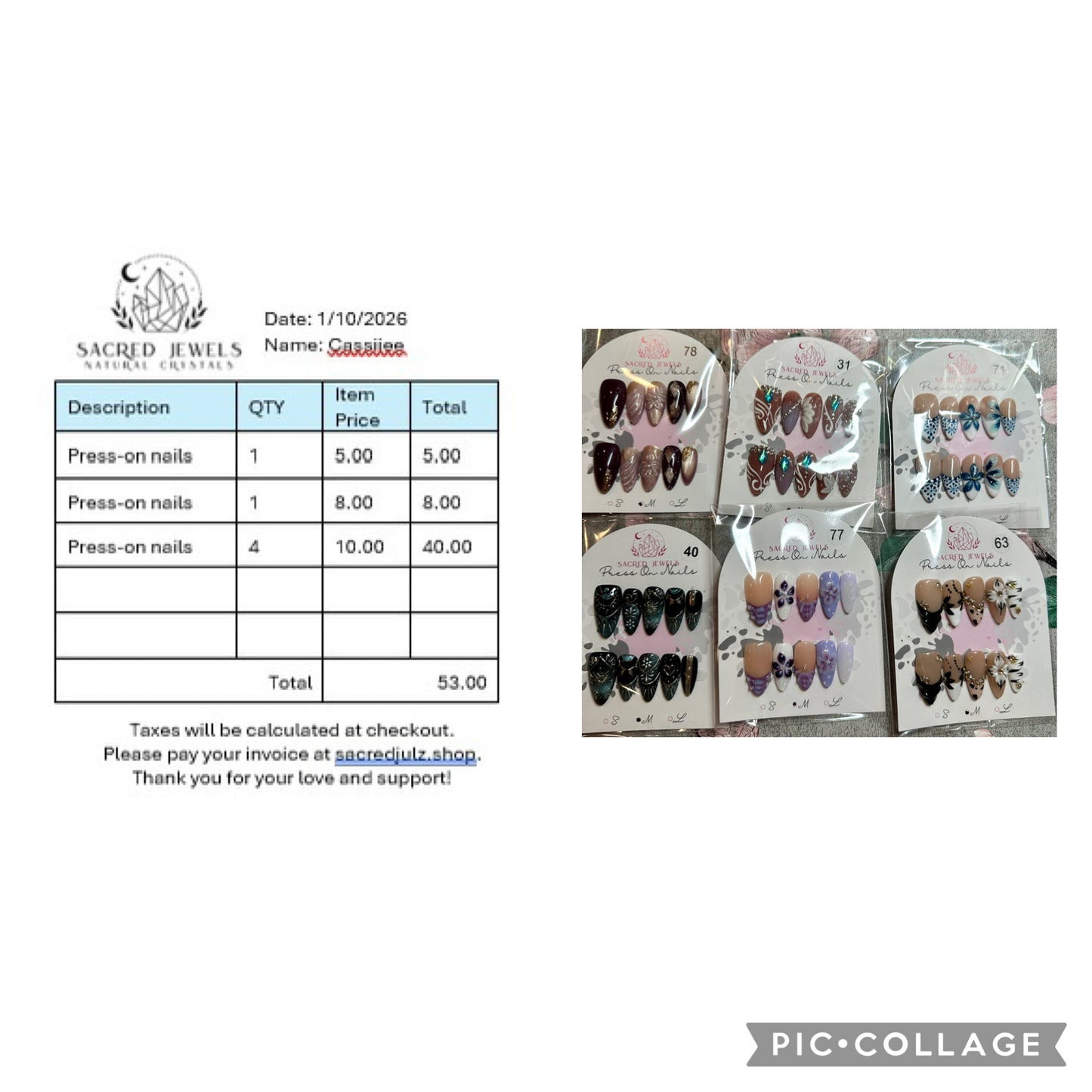 Checkout Link for Sacred Jewels Tiktok Lives