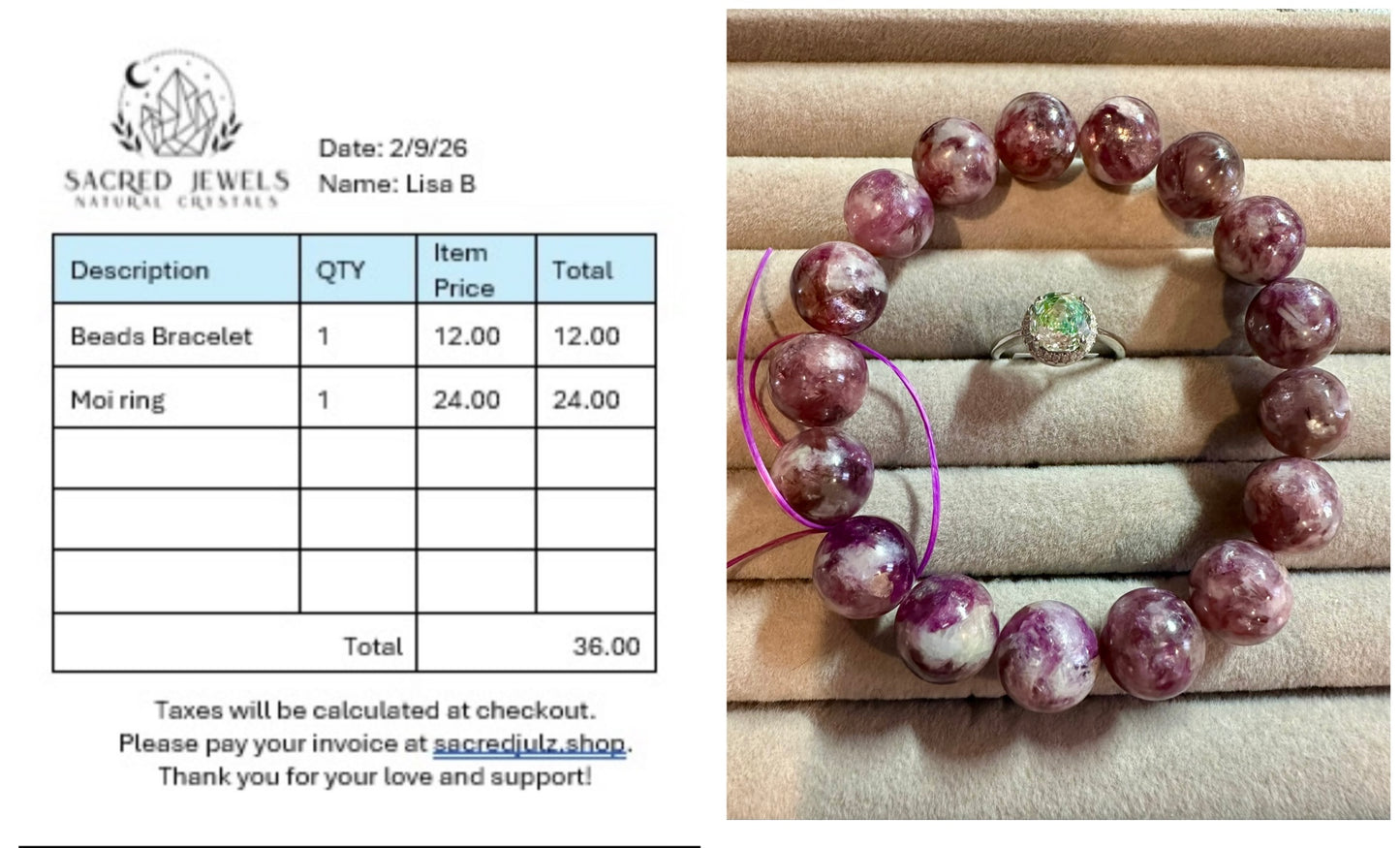 Checkout Link for Sacred Jewels Tiktok Lives