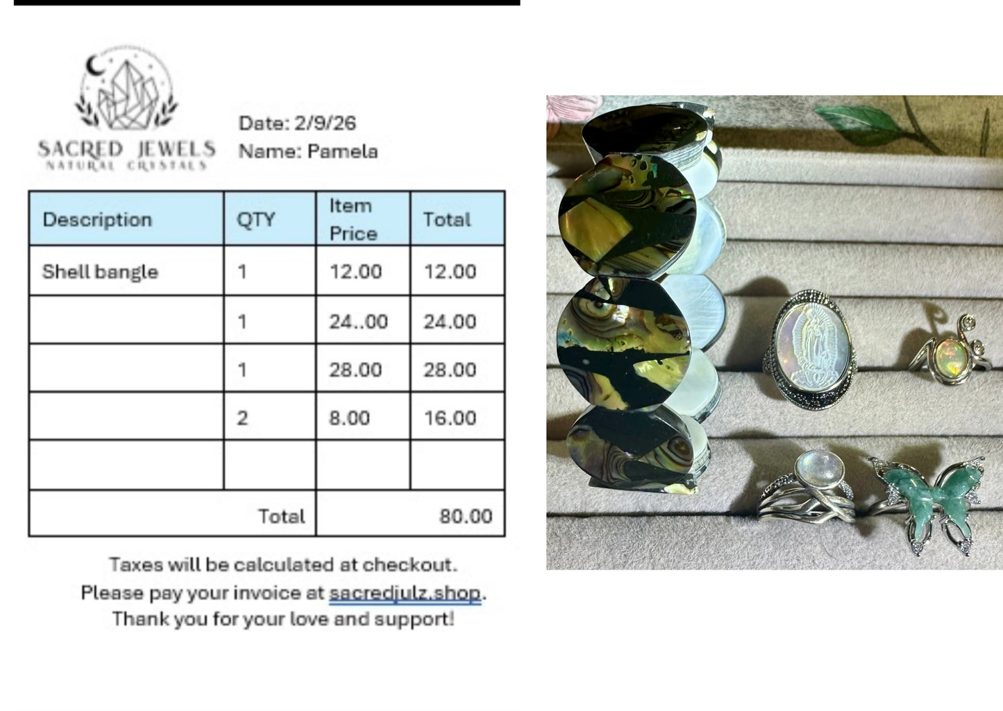 Checkout Link for Sacred Jewels Tiktok Lives