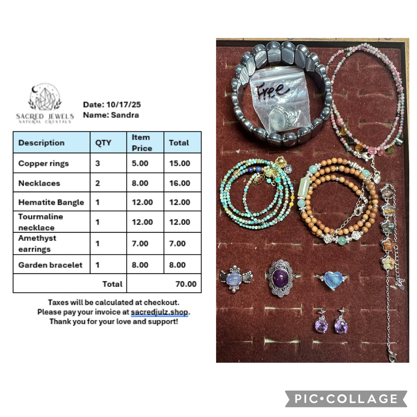 Checkout Link for Sacred Jewels Tiktok Lives