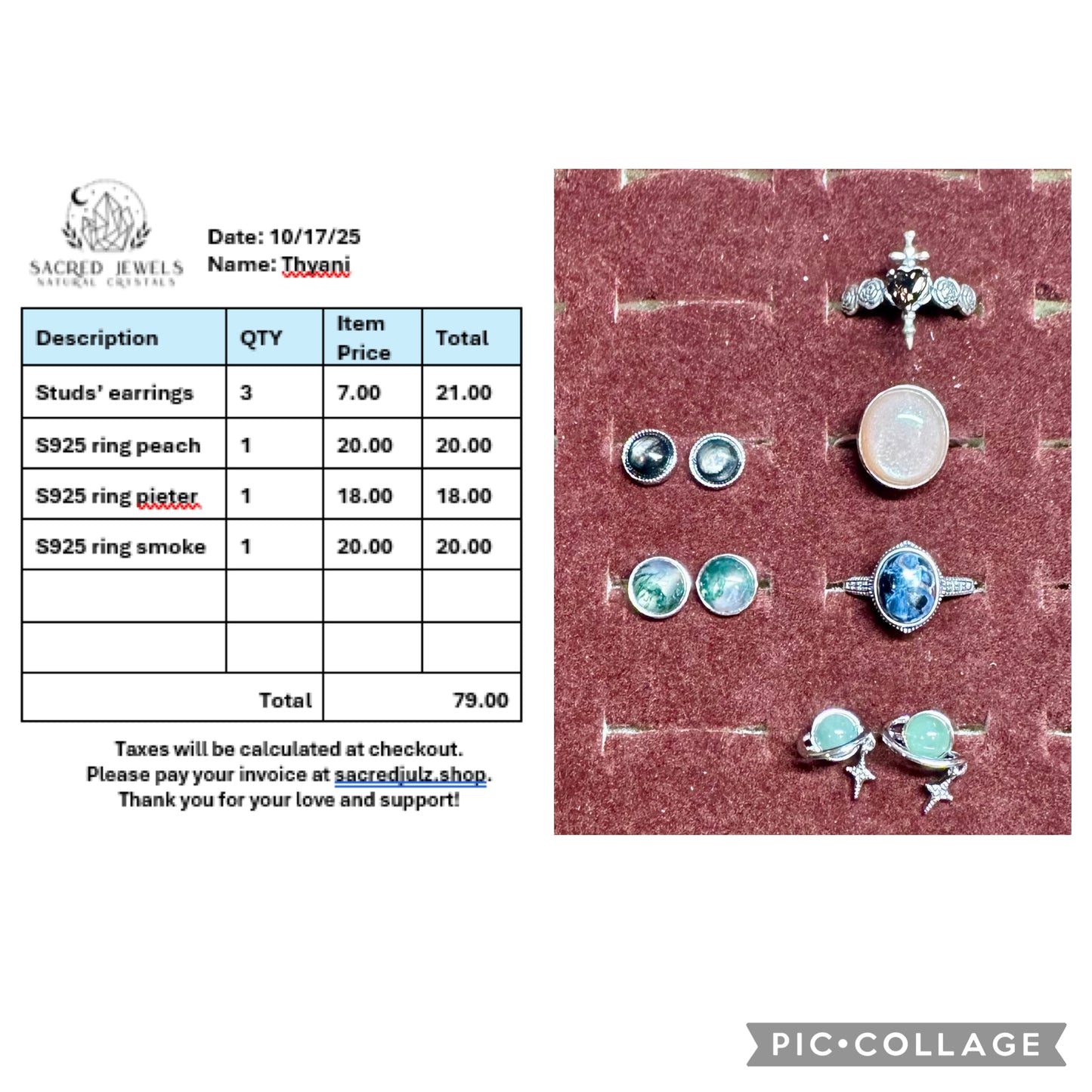 Checkout Link for Sacred Jewels Tiktok Lives