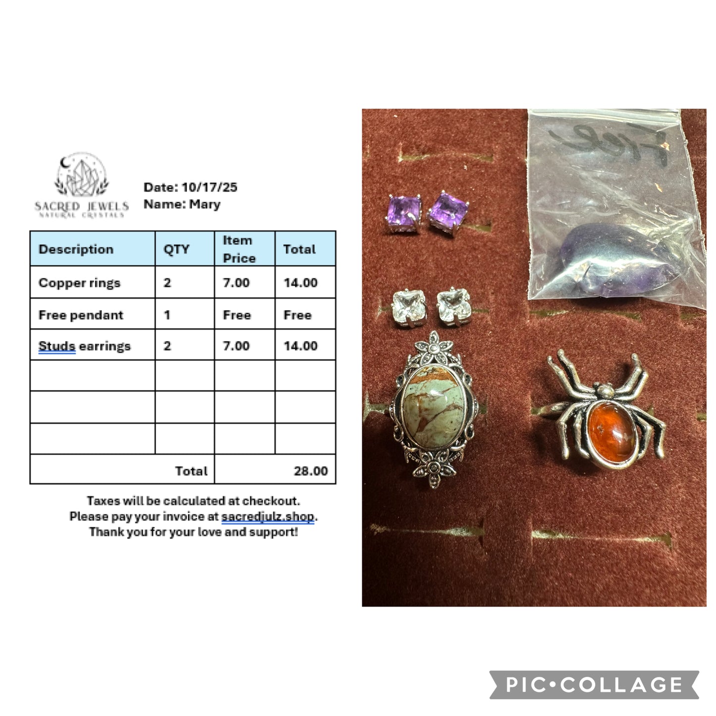 Checkout Link for Sacred Jewels Tiktok Lives