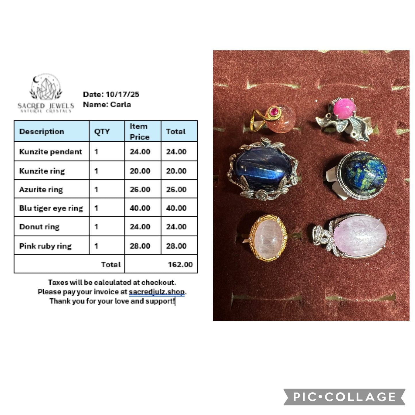 Checkout Link for Sacred Jewels Tiktok Lives