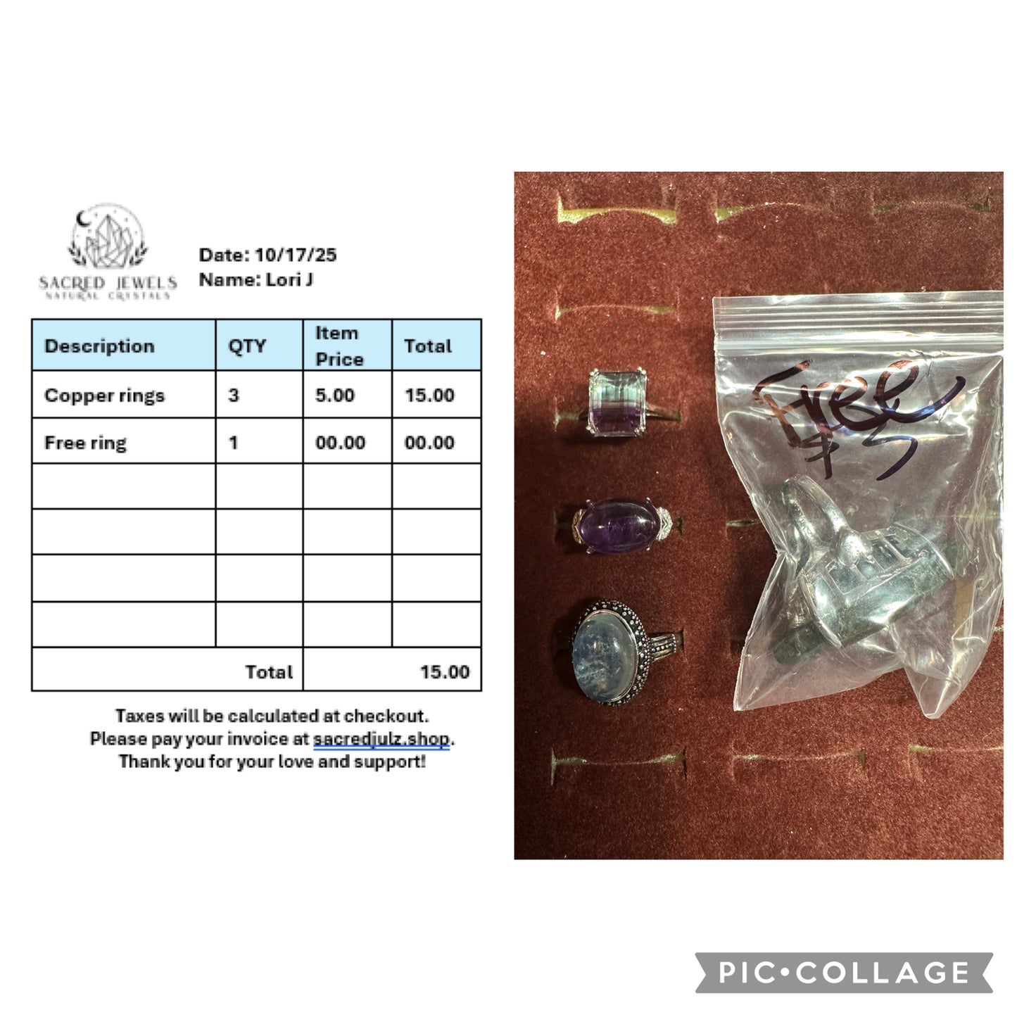 Checkout Link for Sacred Jewels Tiktok Lives