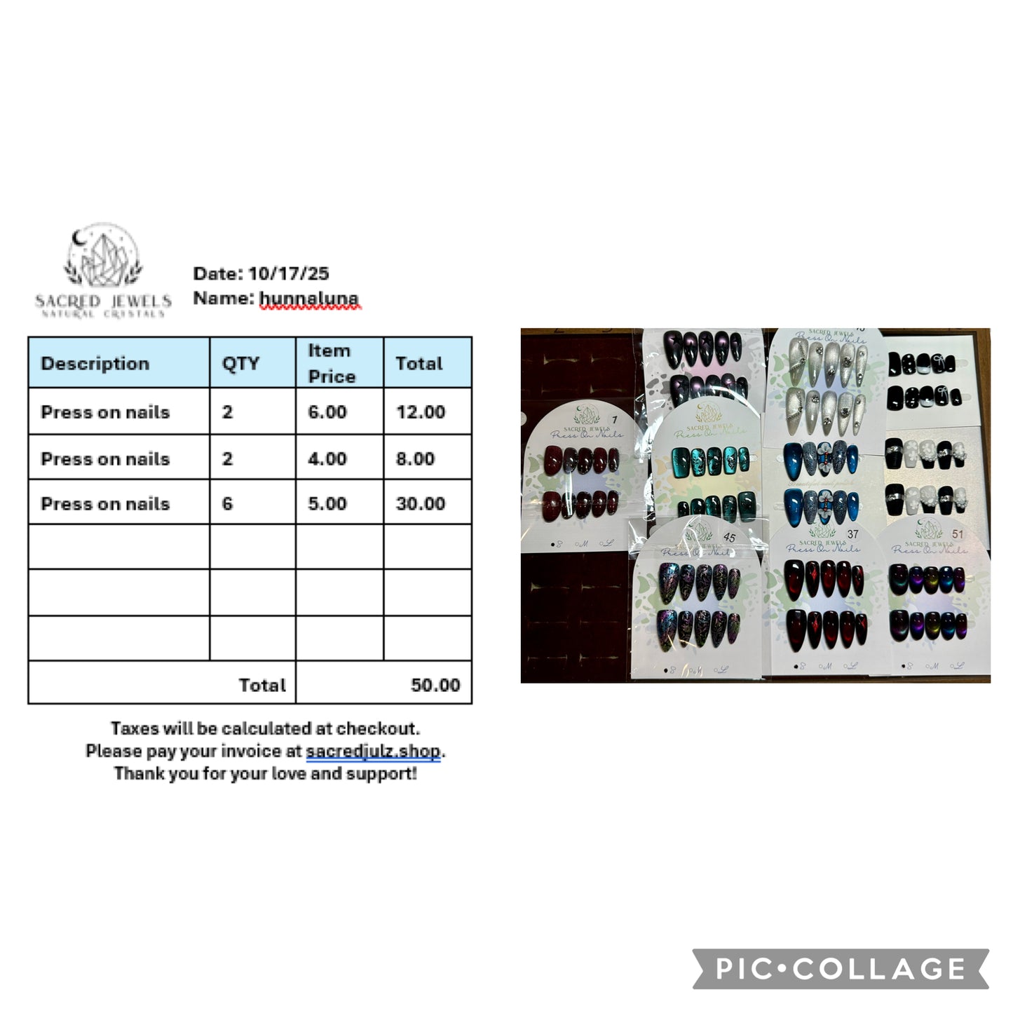 Checkout Link for Sacred Jewels Tiktok Lives