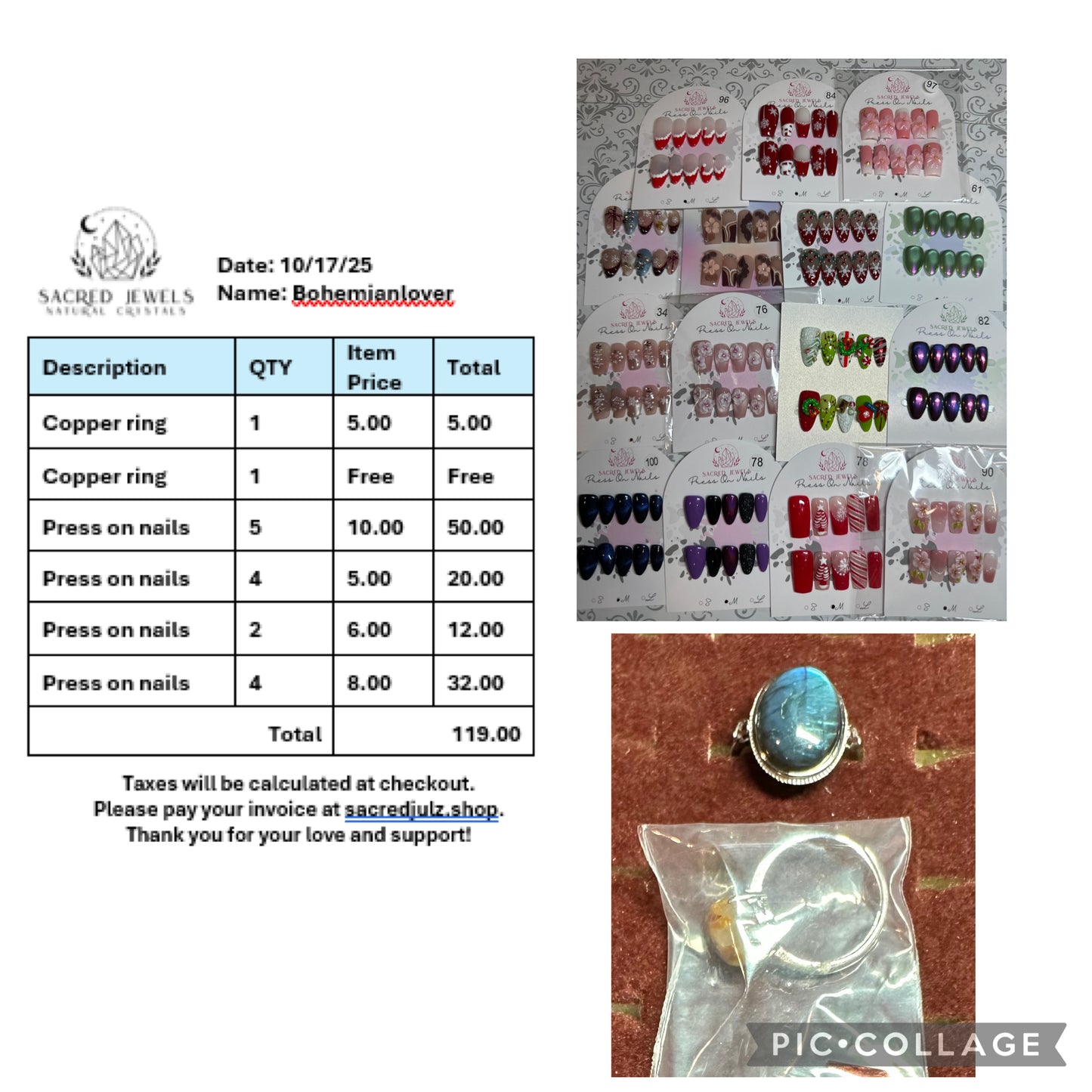 Checkout Link for Sacred Jewels Tiktok Lives