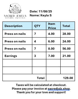 Checkout Link for Sacred Jewels Tiktok Lives