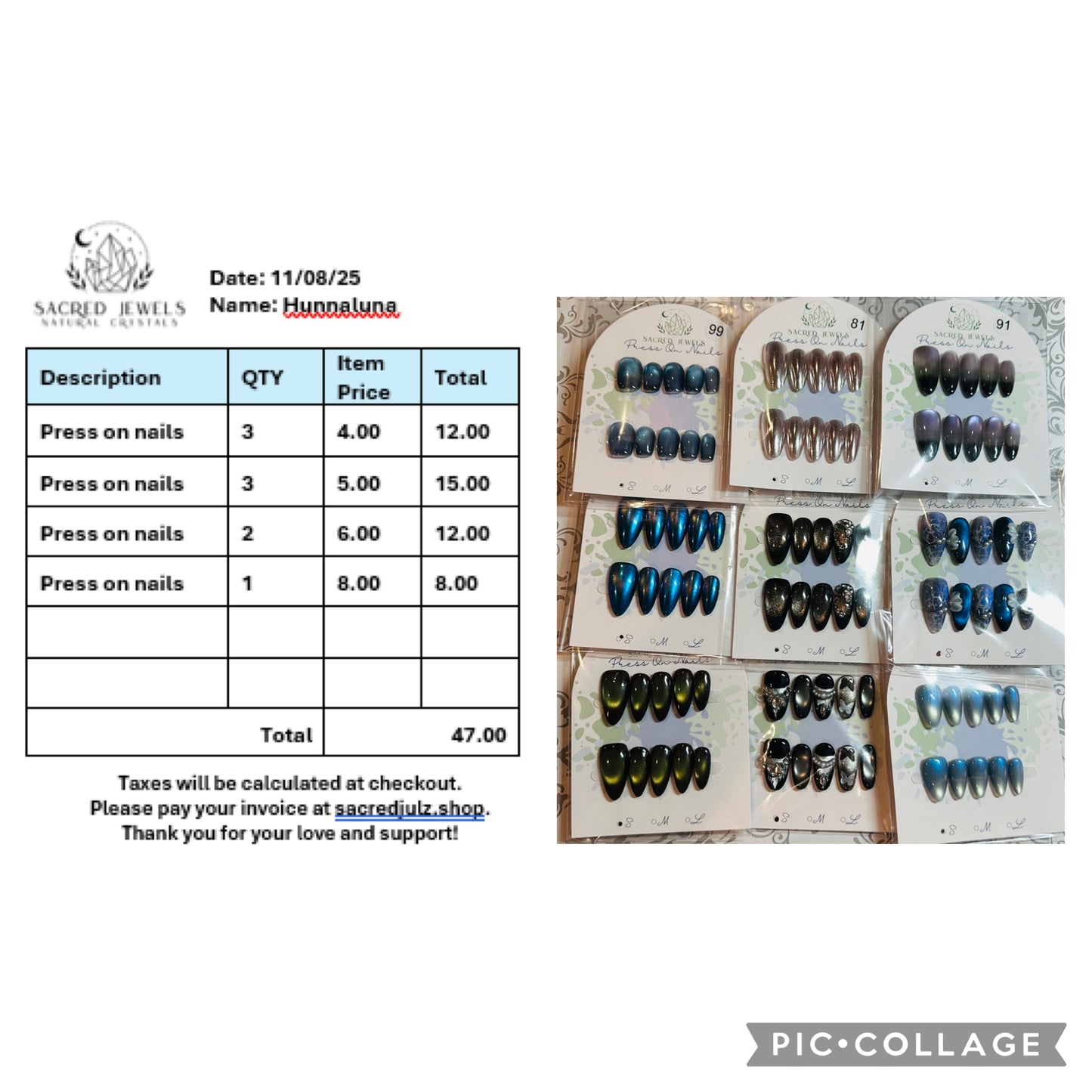 Checkout Link for Sacred Jewels Tiktok Lives